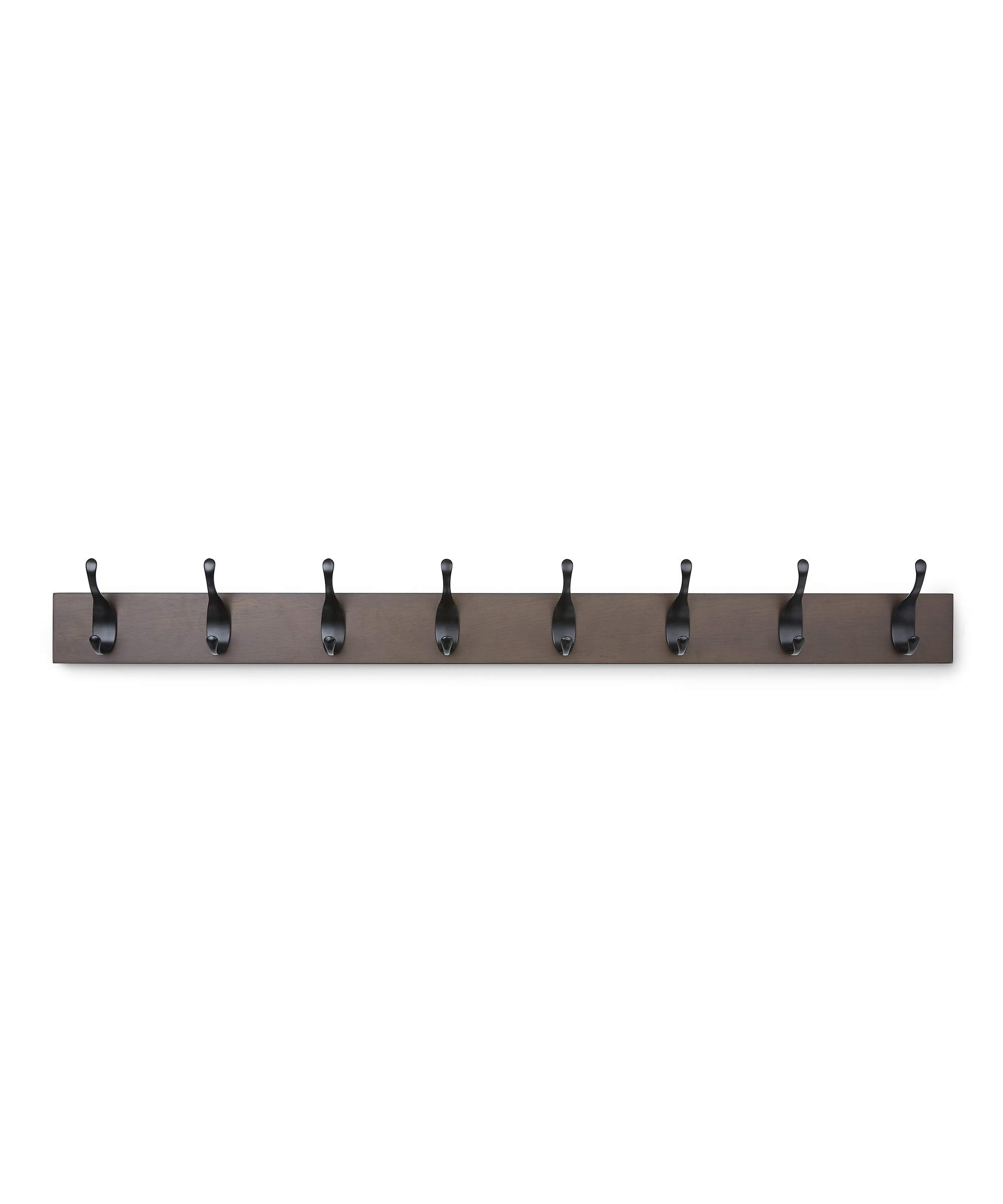 AmazonBasics Wall Mounted Modern Coat Rack, 8 Hooks, Expresso