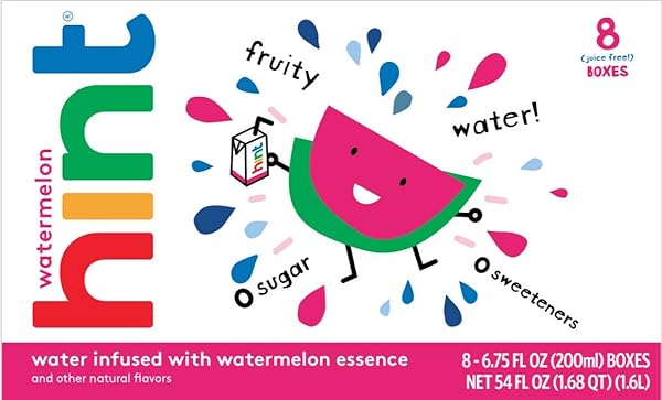 HINT KIDS WATER PURE WATER INFUSED WITH, ZERO SWEETENERS, WATERMELON, 6.75 FL OZ (PACK OF 8)