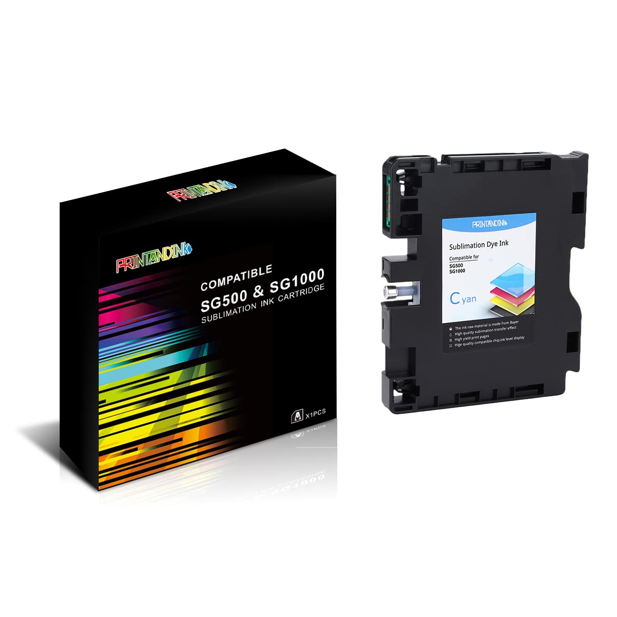 PRINTANDINK SG500 SG1000 Cyan NOT USE FOR V4.3.0 Sublimation Ink Cartridges Compatible with Sawgrass Virtuoso SG500 SG1000