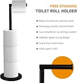 Crystals Free Standing 2-in-1 Toilet Roll Holder Black Stainless Steel view 2