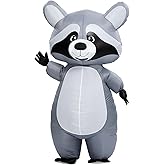 Soulchen Inflatable Raccoon Costume for Adult Halloween Full Body Blow up Raccoon Costumes for Men Women Funny Animals Themed Cosplay Party