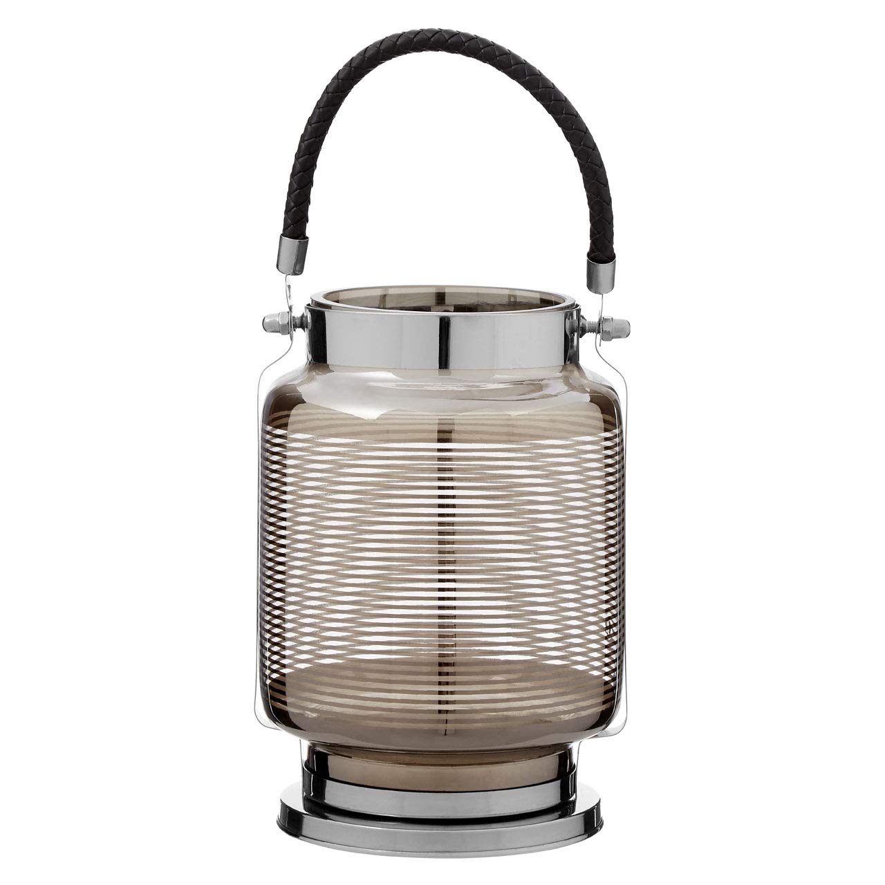 Premier Housewares Lantern, Glass, PU - Polyurethane, Stainless Steel