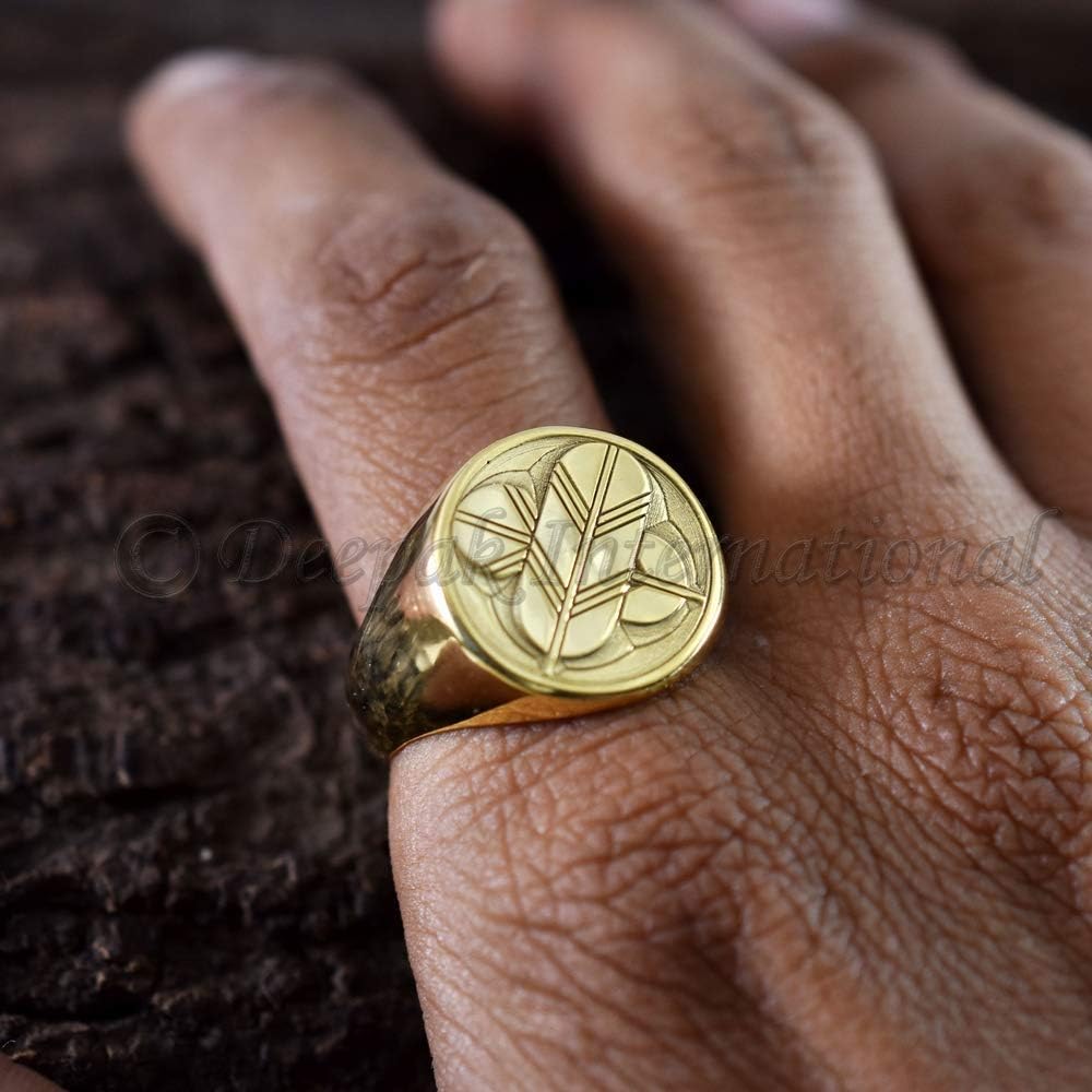 Men's Signet Ring, 925 Yellow Gold Sterling Silver, Personalized Gift For Husband, Anniversary Gift, Attractive Jewelry, Unique Ring For Him, Antique Ring, Fancy Ring