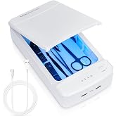 LXIANGN Nail Tool Cleaner with Blue Light, Portable USB Cleaning Box | For Manicure Salon, Tweezers, Tattoo, Scissors, Jewelry