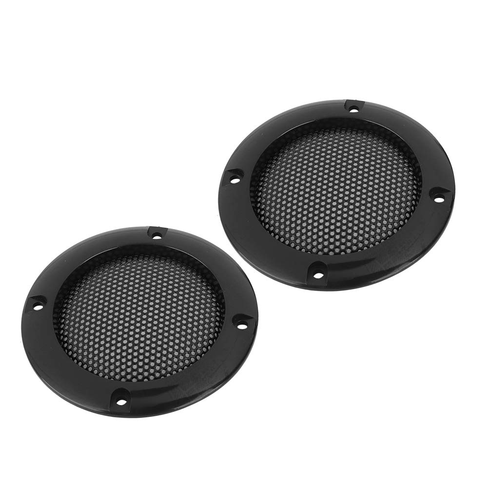 Lazmin 2 Inch Speaker Grill Cover Guard Protector, Speaker Decorative Circle for Car with Protective Black Iron Grille Mesh(Black)