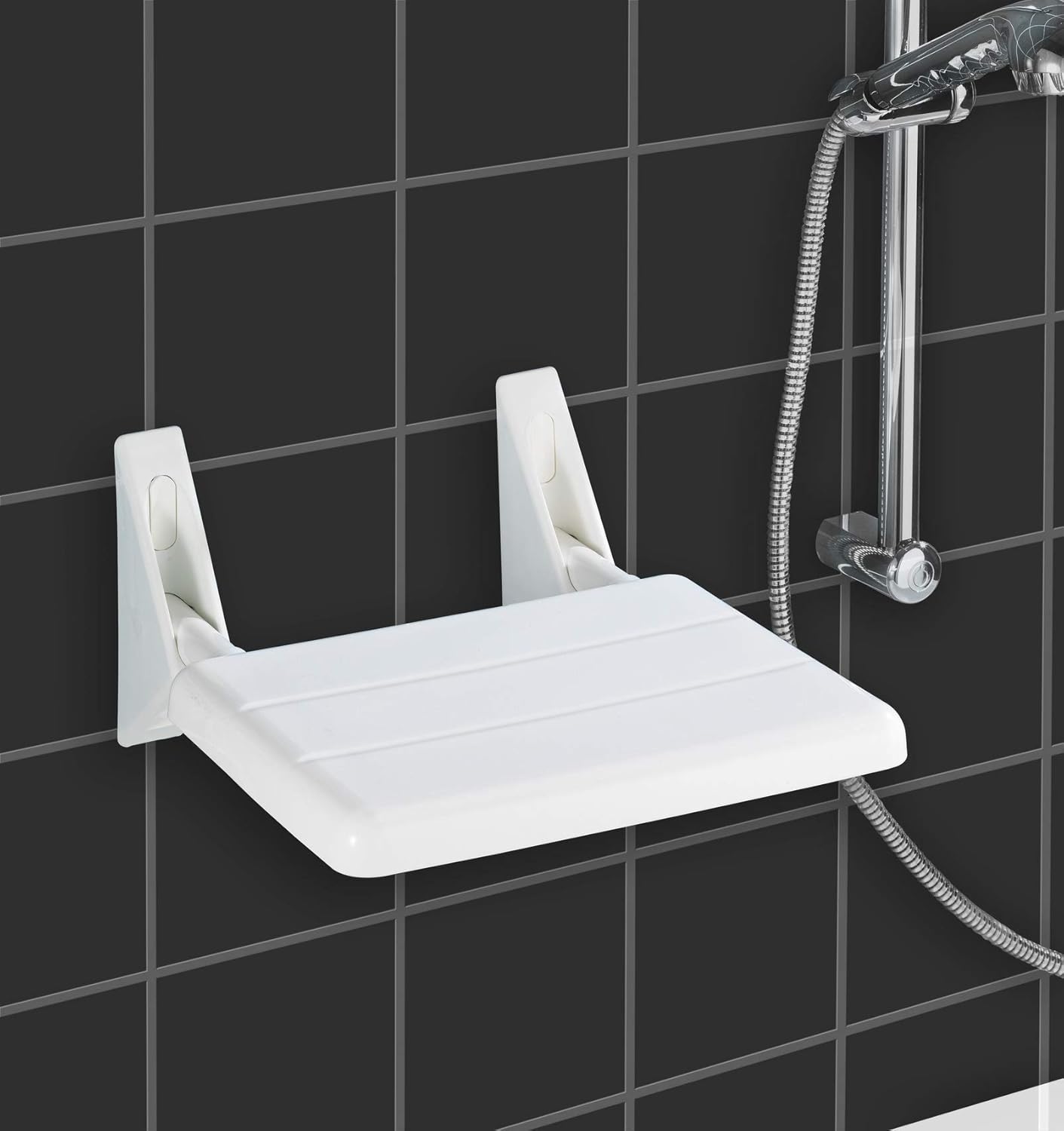 WENKO Duschklappsitz Secura Duschsitz zum Klappen, 120 kg Tragkraft
