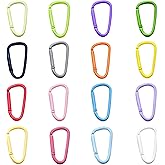 16 Pcs Aluminum Carabiner Keychain Clip Set – Colorful Oval D-Spring Hooks for Keys, Water Bottles, Backpacks, Dog Leashes & Outdoor Use