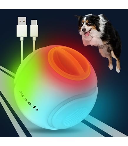CAITEC Chase 'N Chomp LED Light Up Dog Toy Ball - Durable TPR Fetch Ball For Interactive Play - View #9