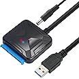 VCOM SATA to USB Adapter, USB 3.0 to SATA Cable for 3.5 2.5 Inch SSD HDD SATA III Hard Drive Disk, Support UASP Compatible with USB 1.1/2.0/3.0 (with External 12V/2A Power)