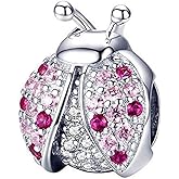 Lucky Animal Charms For Bracelets 925 Sterling Silver Charm Bead Birthday Charms Christmas Charms for Bracelets (Ladybug Charm)