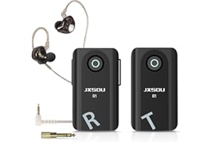 JXSOU Wireless in-Ear Monitoring System, R1 5.8GHz Stereo Audio transmitting for Recording Studio, Band Performance, Live Broadcast