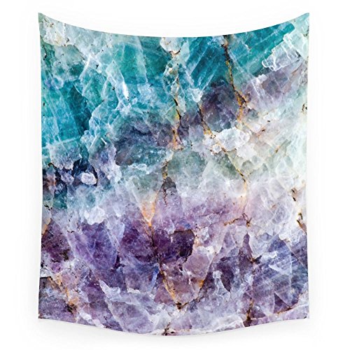 Society6 Turquoise &amp; Purple Quartz Crystal Wall Tapestry Small: 51" x 60"
