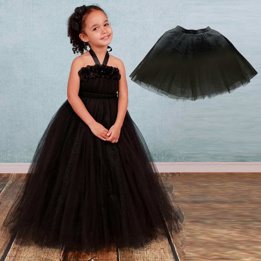 LULUSILK Girl’s Hoopless Petticoat Crinoline with 3 Layers, Wedding