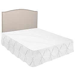 Nestl White Bed Skirt King Size, Pinch Pleat King