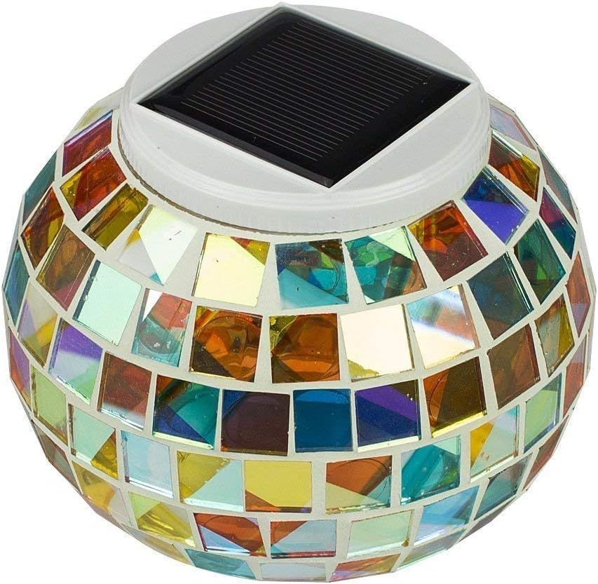 Gearmax® Mosaic Glass Ball Garden Lights, Color Changing Table Lamps, Solar Lights for Party Yard Home Decoration - Image 5