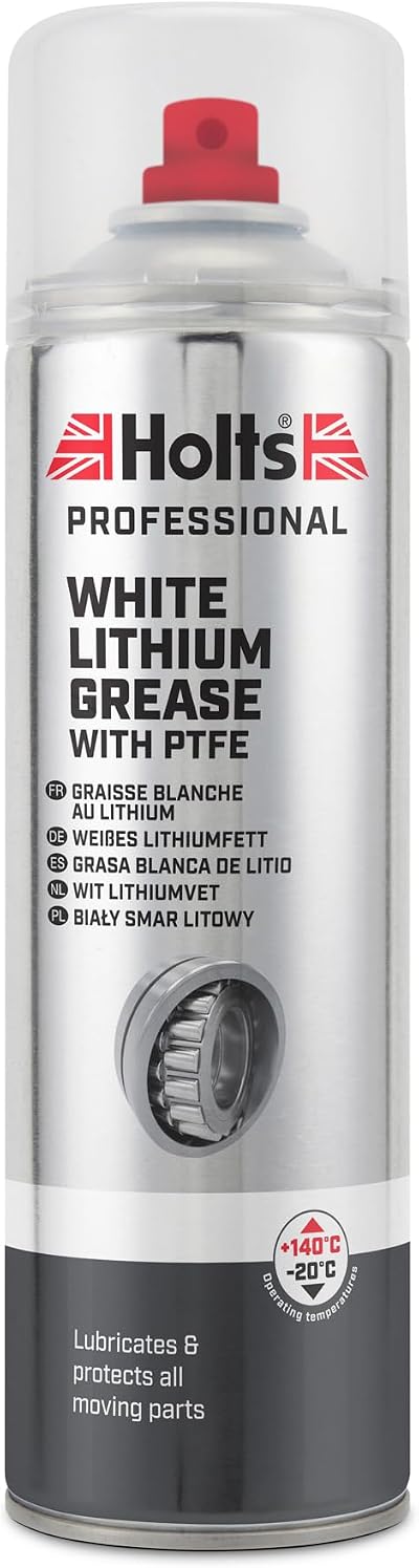 Holts White Lithium Grease Spray with PTFE 500ml Heavy Duty Lubricant