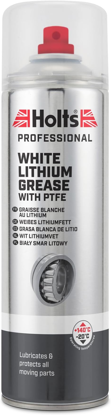Holts White Lithium Grease Spray with PTFE 500ml Heavy Duty Lubricant