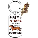 MigPio Dachshund Gifts for Women Cute Dachshund Keychain Weiner Dog Gifts for Girl Dachshund Accessories for Women Christmas Birthday Gift for Weiner Dog Lover - Just A Girl Who Loves Dachshunds
