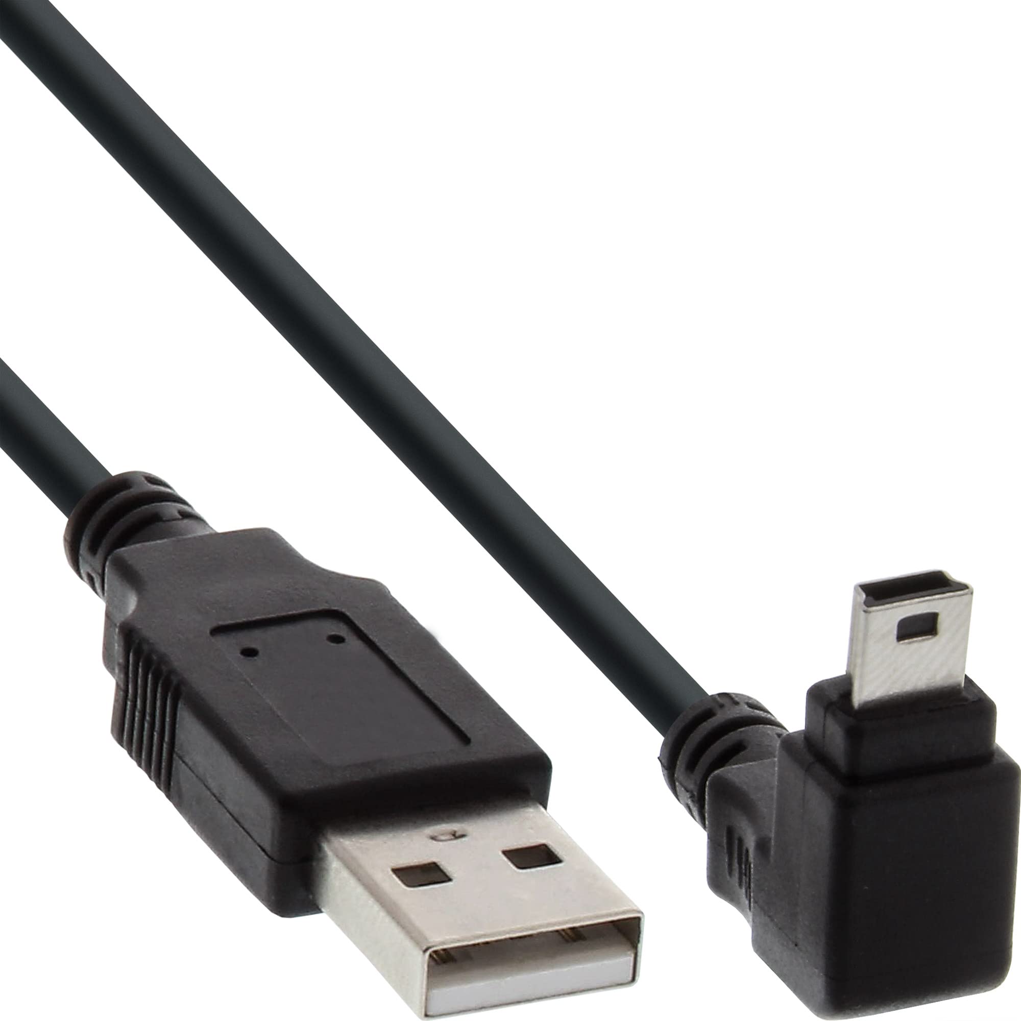 InLine ® USB 2.0 Mini Cable USB-A Male to Mini USB-B Male 5–Pin / 90° Angled 0.5 M Black