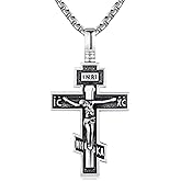 TwoAnts 925 Sterling Silver Religious Cross Pendant Necklace Jewelry Gifts for Men Women