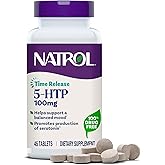 Natrol 5-HTP 100mg, Dietary Supplement Helps Support a Balanced Mood, 90 Time Release Tablets, 22-45 Day Supply