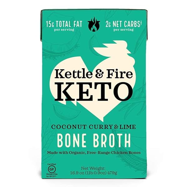 KETTLE & FIRE COCONUT CURRY CHICKEN BONE BROTH, 16.9 OZ, PACKAGING MAY VARY