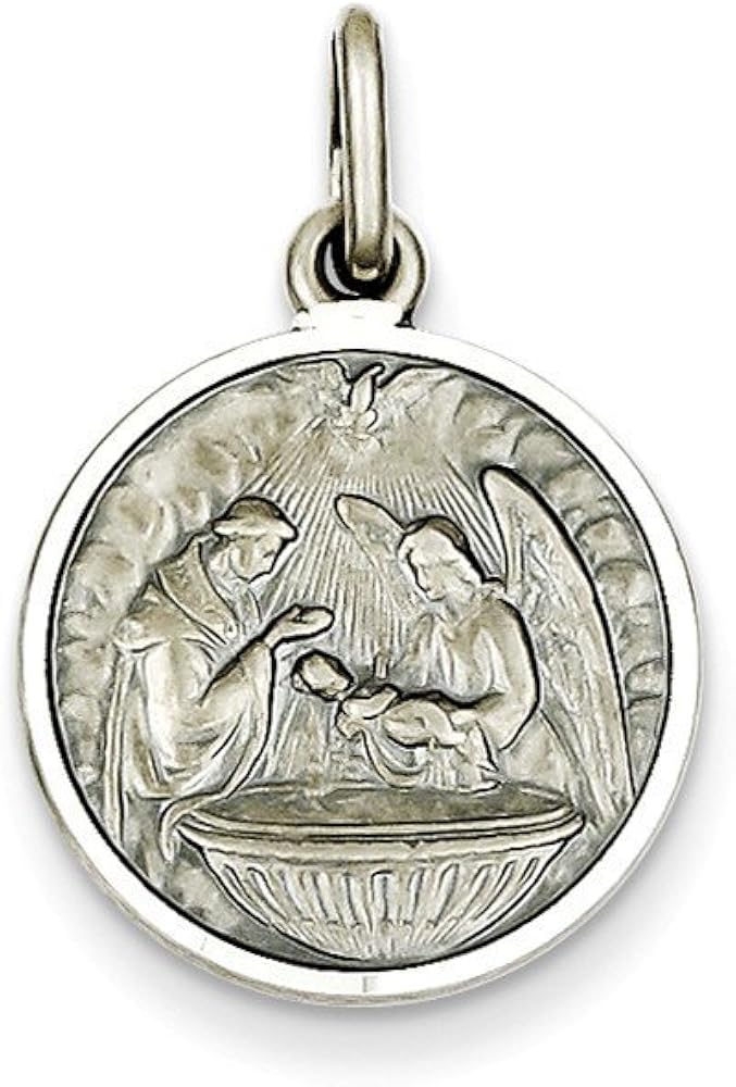Sterling Silver Baptism Medal (0.79 in x 0.59 in