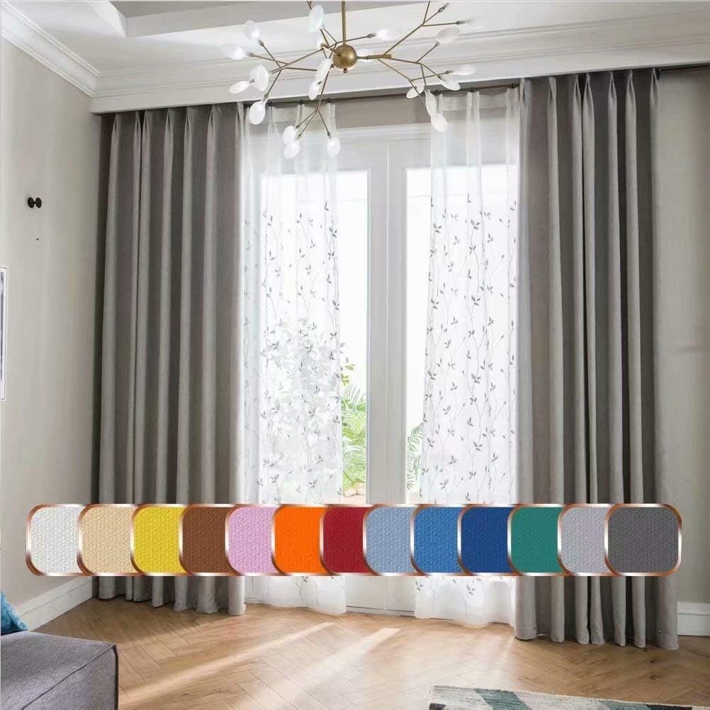 Leadtimes Grey Blackout Bedroom Curtains 100 Inch Wide by