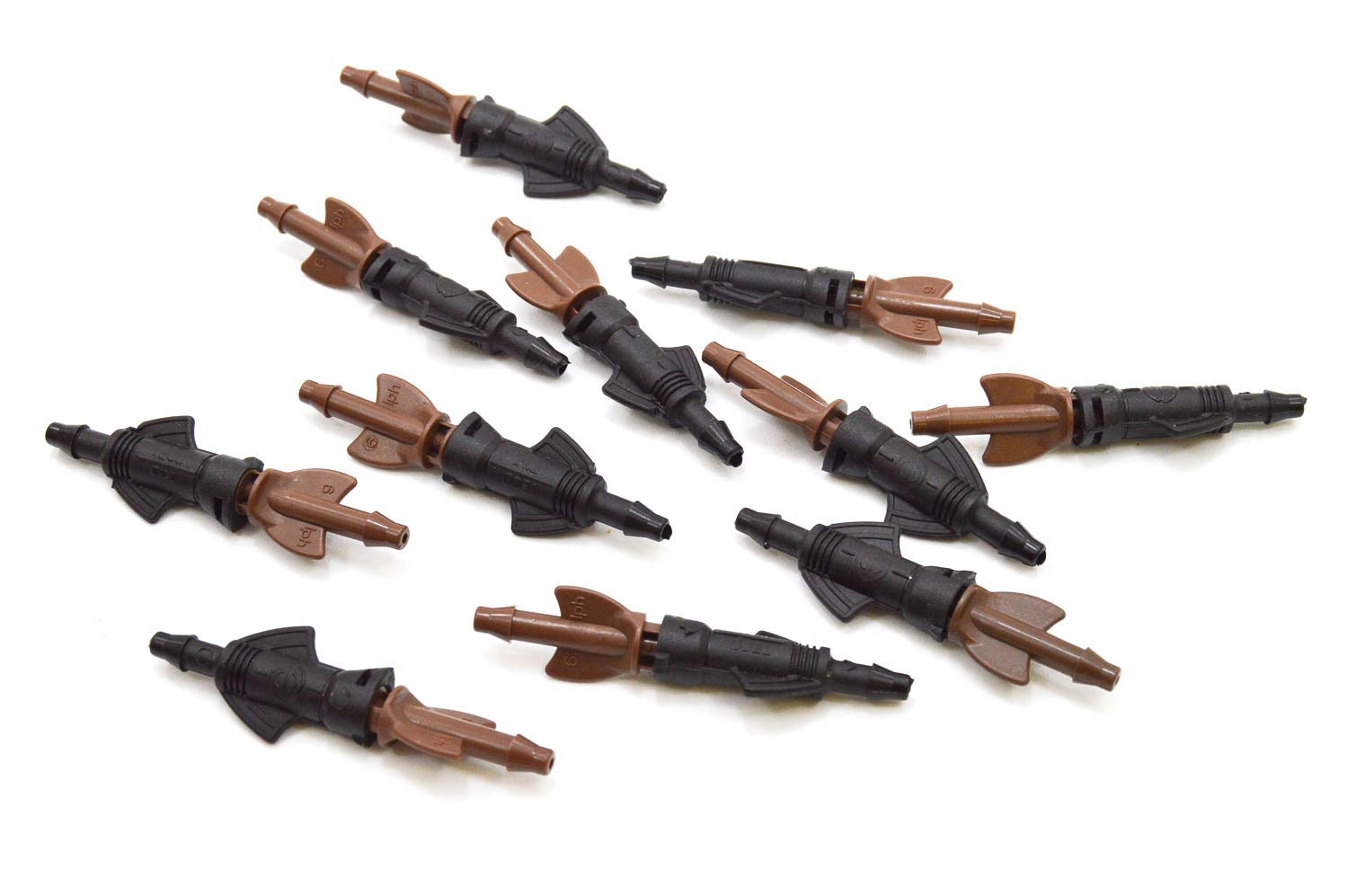 S&M 544224 Delta Interlinea 0-6L/H Drip Irrigation Dropper - Blister Pack of 25, Brown and Black