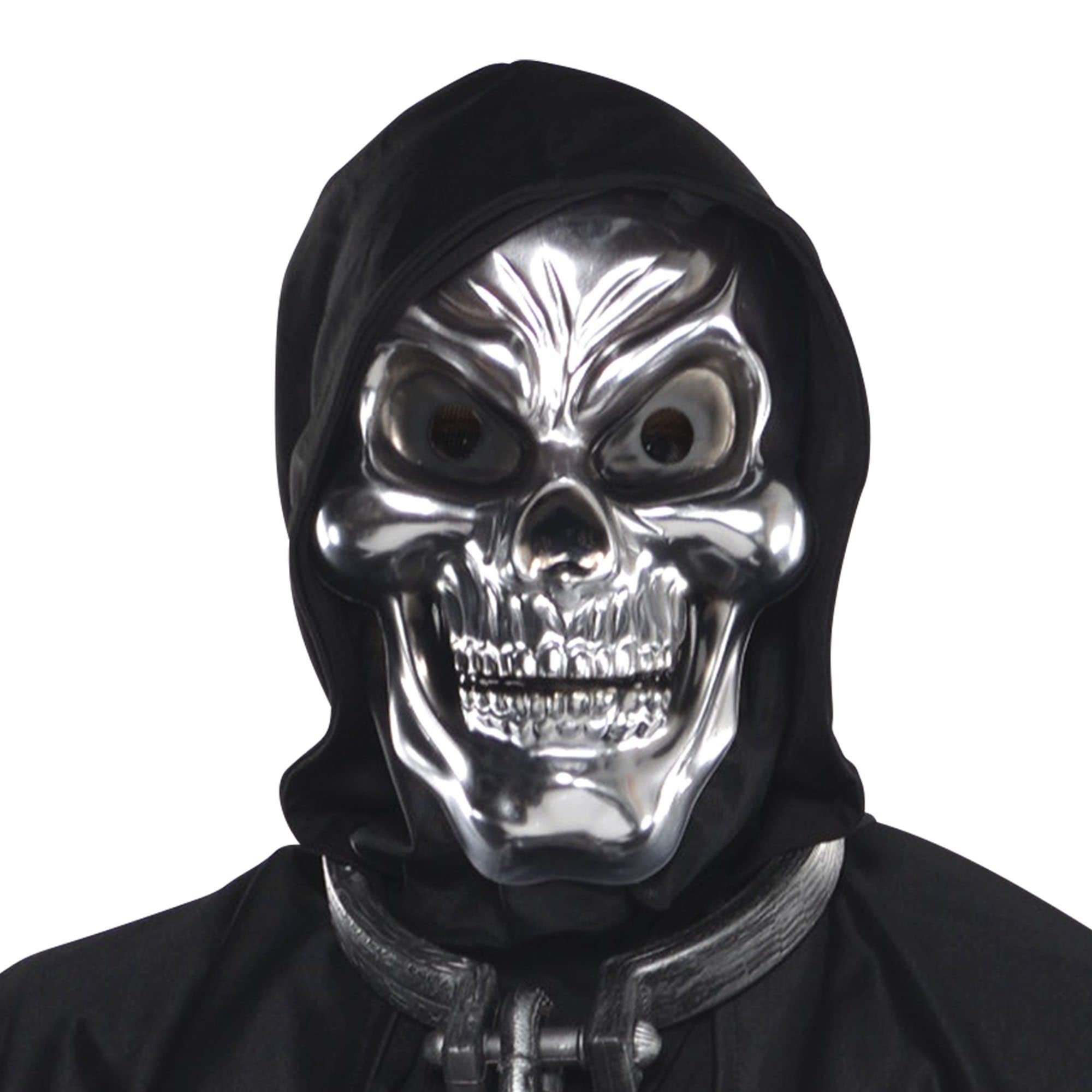 Amscan International ltd 840017-55 Silver Skull Plastic Mask, 1 Pc, Non Solid Colour, One Size