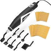 SHALL Mini Pen Sander, Electric Reciprocating Sander w/ 4 Adjustable Speeds | Corded Micro Detail Sander Tool with 8 Sanding Heads and 18 Sanding Sheets for Polishing, Finishing, 3D Prints, DIY Crafts