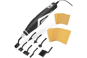 SHALL Mini Pen Sander, 12V Electric Reciprocating Sander with 4 Adjustable Speed, Compact Pen Sander Tool with 8 Sanding Head