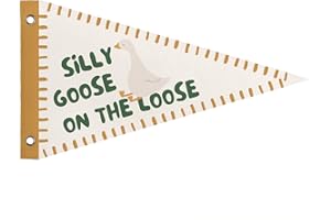 WXHUM Silly Goose On the Loose Felt Pennant Banner Flags, Kids Room Nursery Playroom Wall Art Decor, Silly Goose Birthday Wall Decorations for Kid Toddler Room Decor, 8x14 Inch