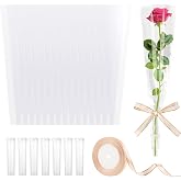 100 Set Floral Water Tubes with Single Rose Sleeve Flower Bouquet Bags Plastic Floral Vials Stem Water Tube Small Rose Water Holder Flower Wrapping Bags Rose Water Holder Florist Supplies