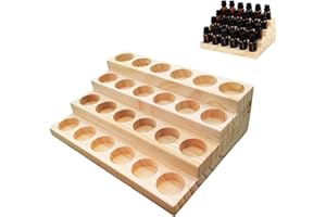 LONG TAO Wooden 4 Tier Essential Oil Display Stand Holder for 5-20ml Bottles