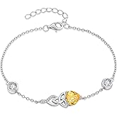 Inpasne Infinity Celtic Knot Bracelet 925 Sterling Silver Birthstone Bracelet Irish Jewelry Gifts for Women