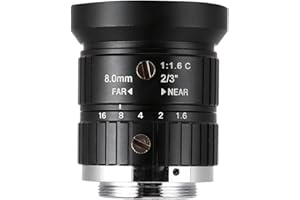 GOWENIC Security Camera Lens, 5MP HD Camera Lens, 8mm FocalLength, Manual Iris Design, Aperture C Mount CCTV Lens Features High Compatibility for Most Security Camera