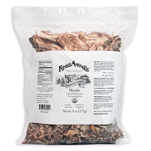Bulk Dried Organic Maitake Mushrooms 8 oz FungusAmongUs