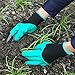 YIBANBAN Garden Genie Gloves with Claws Laborer Gloves for Digging and Planting As Seen on TV, 1 Pair