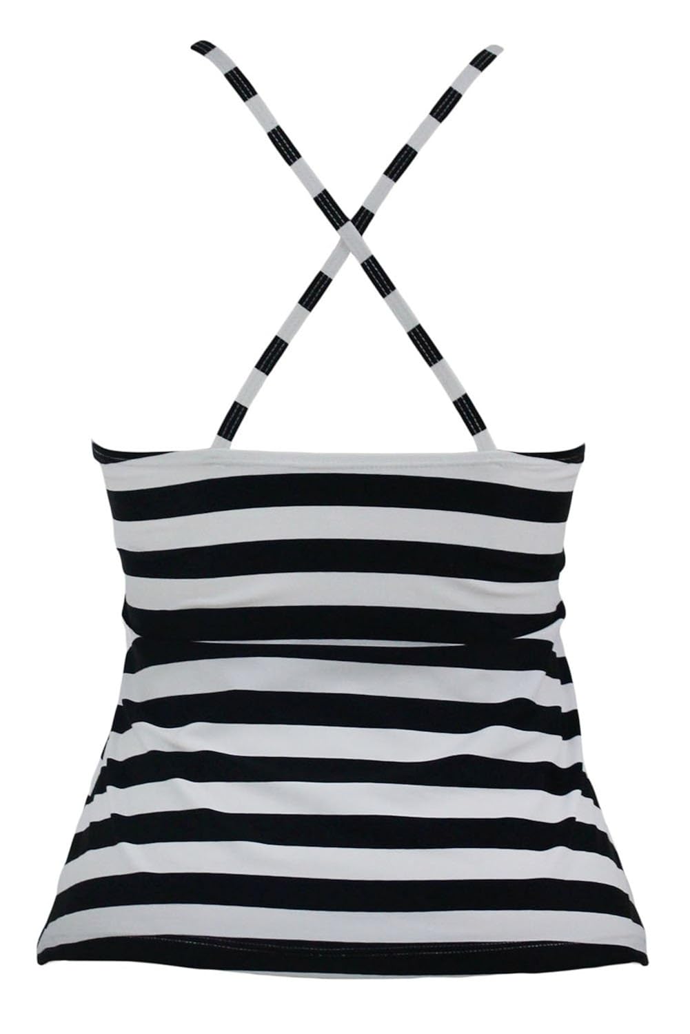 boldgal girl's bathing swim sleeveless stripe beach top (black)