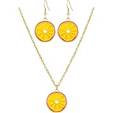 CWVHQ Boho Lemon Dangle Set Earrings Orange Fruit Earrings For Women