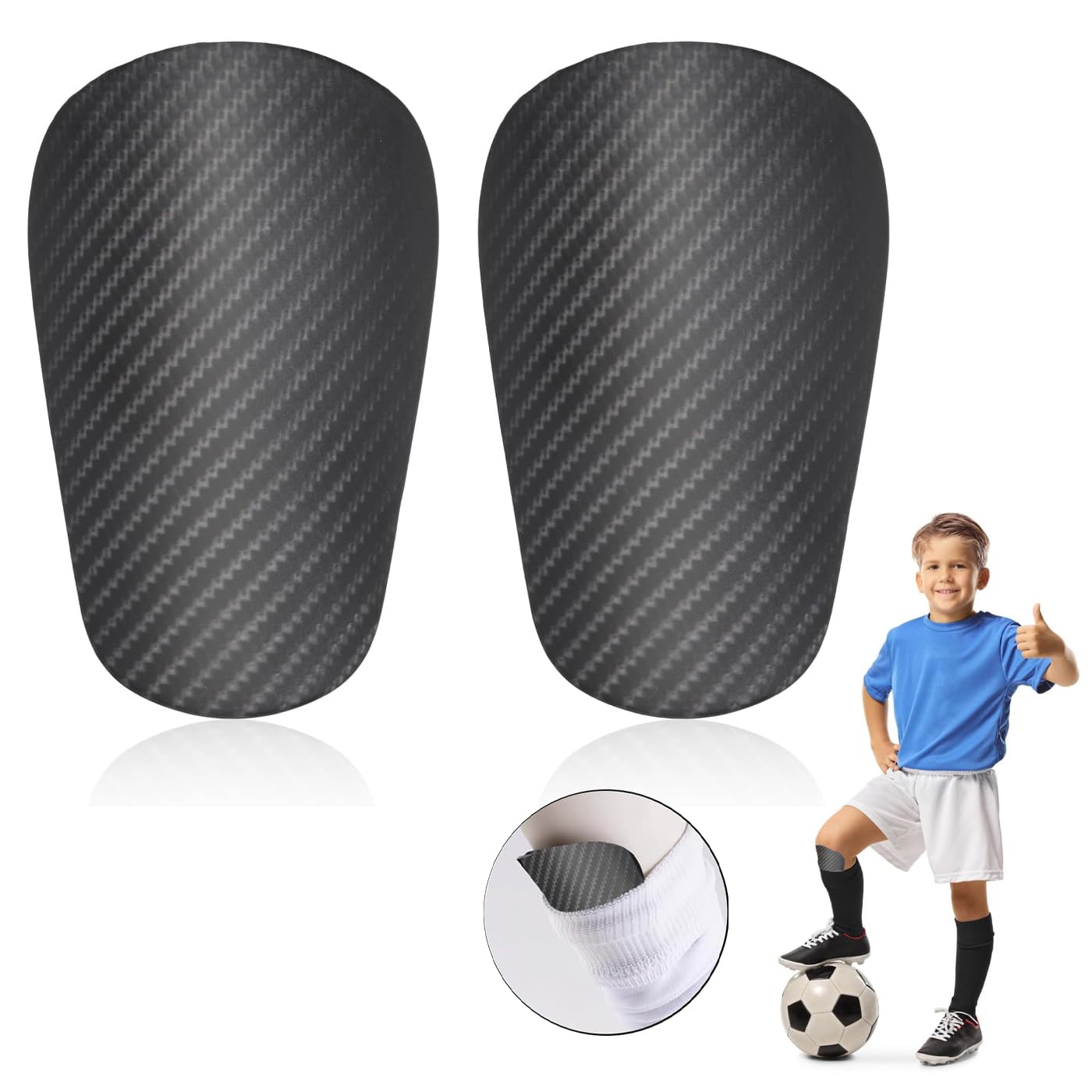 SSKHE 2pcs Soccer Shin Guards, Mini Football Shin Pads Non-Slip Training Protector Low Leg Pads Soccer Leggings Plate Shin Guards for Youth and Adults Men Women Kids Boys Girls