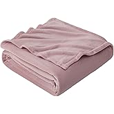 Hansleep Fleece Pink Twin Blanket, Super Soft Flannel Fuzzy Plush Cozy Blanket for All Seasons, Pink, Twin 60x80 Inches