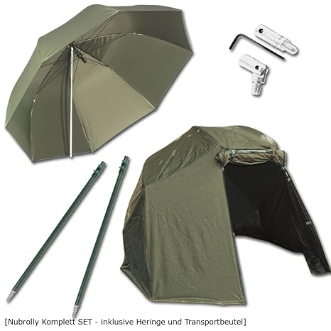 BAT-Tackle Nubrolly Angelschirm Komplett Set inklusive Überwurf