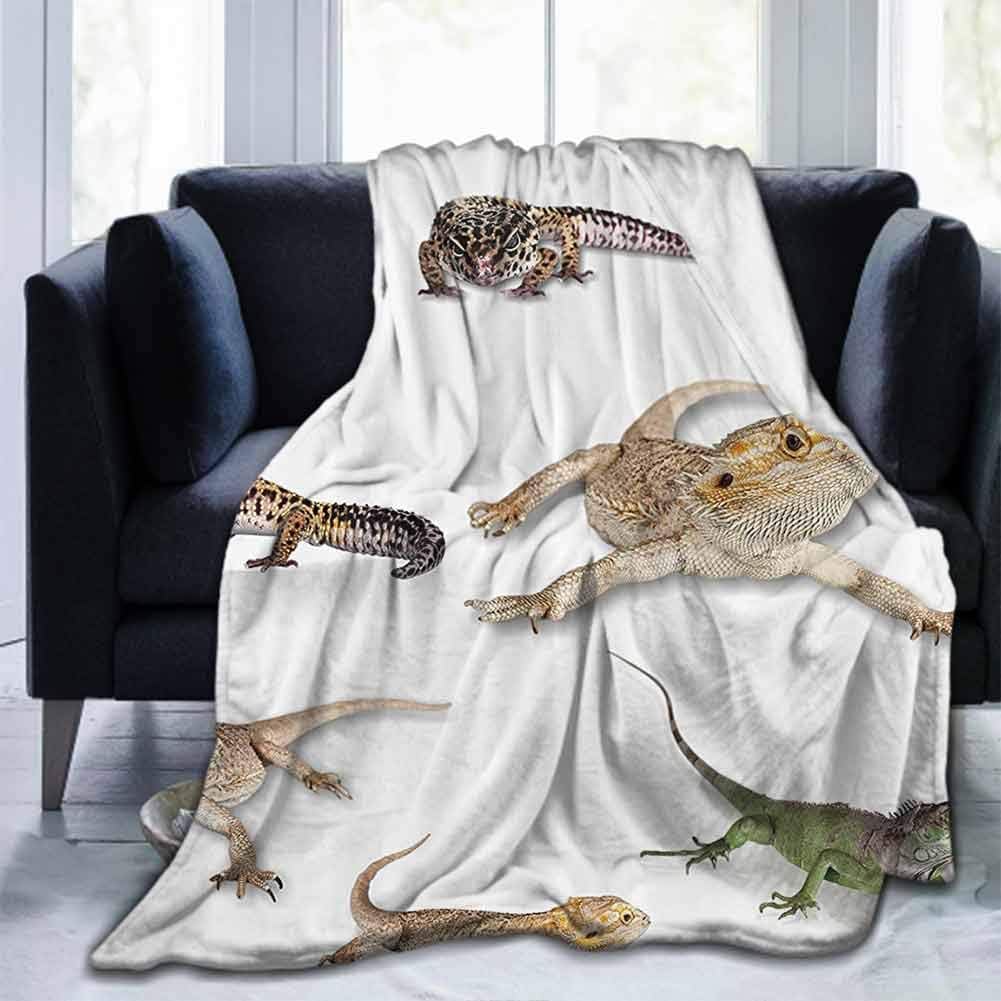 dsdsgog Blanket Storage Reptile Decor,Multi Colored Staring