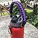 Handle for Hydro Flask - Paracord Survival Strap with Security Ring for Wide Mouth Water Bottles Carrier (Purple/Black)