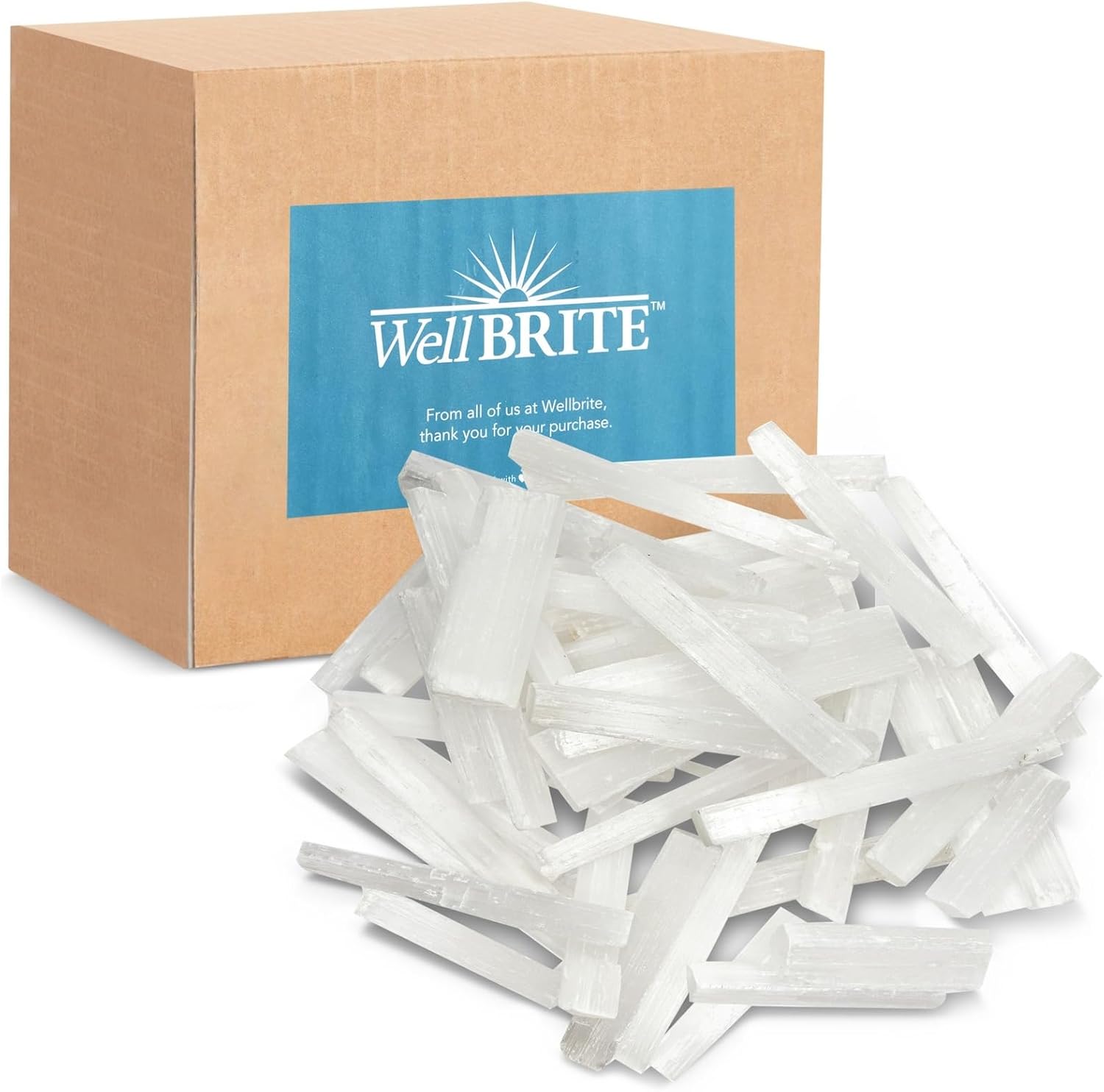 Indoor Fountains & Accessories - WellBrite Selenite Wands Bulk, Large Healing Crystals Sticks for Meditation (3-5 in, 3 lbs)