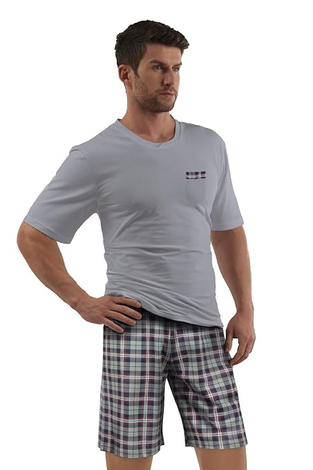 e.VIP® Herren Schlafanzug Chris S 325A aus 100% Baumwolle