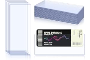 SKLENICE 20 Pcs Ticket Stub Toploader 8.9x3.9 Inches Ticket Stub Display Holder Currency Sleeves for Bills Currency Topload Holder Clear Money Protector PVC for Collectors Concert Tickets