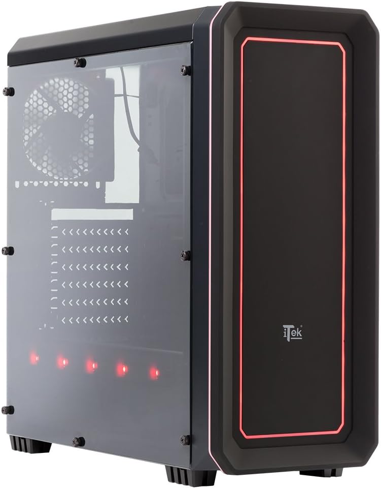 ITEK Rainbow 06 Midi-Tower black computer case – Computer case (Midi-Tower, PC, ATX, Micro-ATX, Mini-ATX, Black, Multi, Bottom)